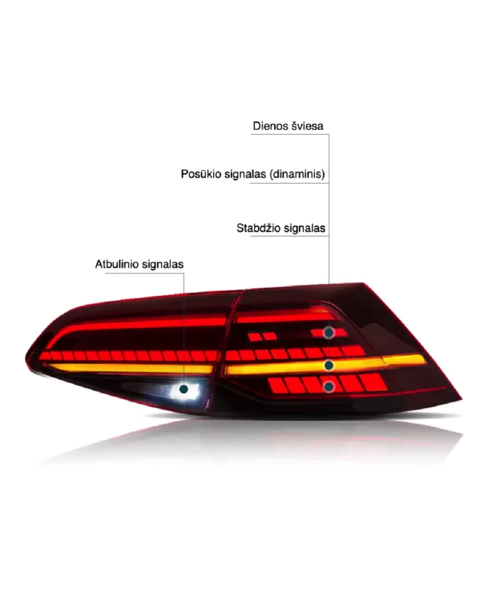 VW GOLF MK7 2013-2019 LED galiniai žibintai