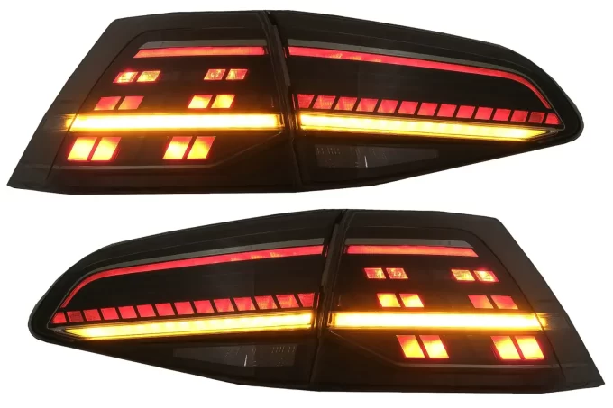 VW GOLF MK7 2013-2019 LED BLACK galiniai žibintai